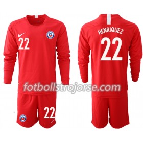 Chile Matchtröjor HENRIQUEZ 22 Barn Hemma Fotbollströja 2018-2019 Långärmad